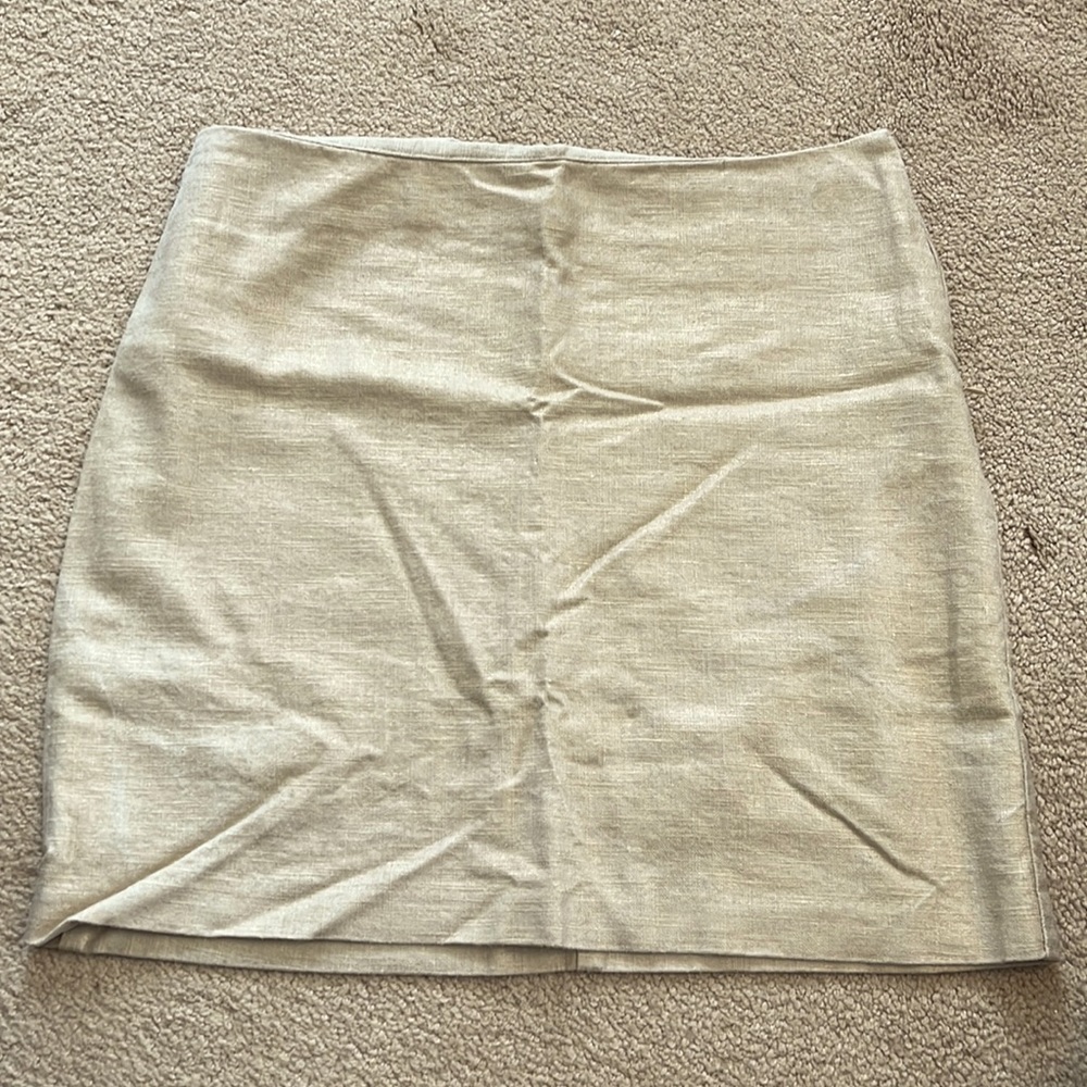 Linen blend tan pencil skirt size 6/8
